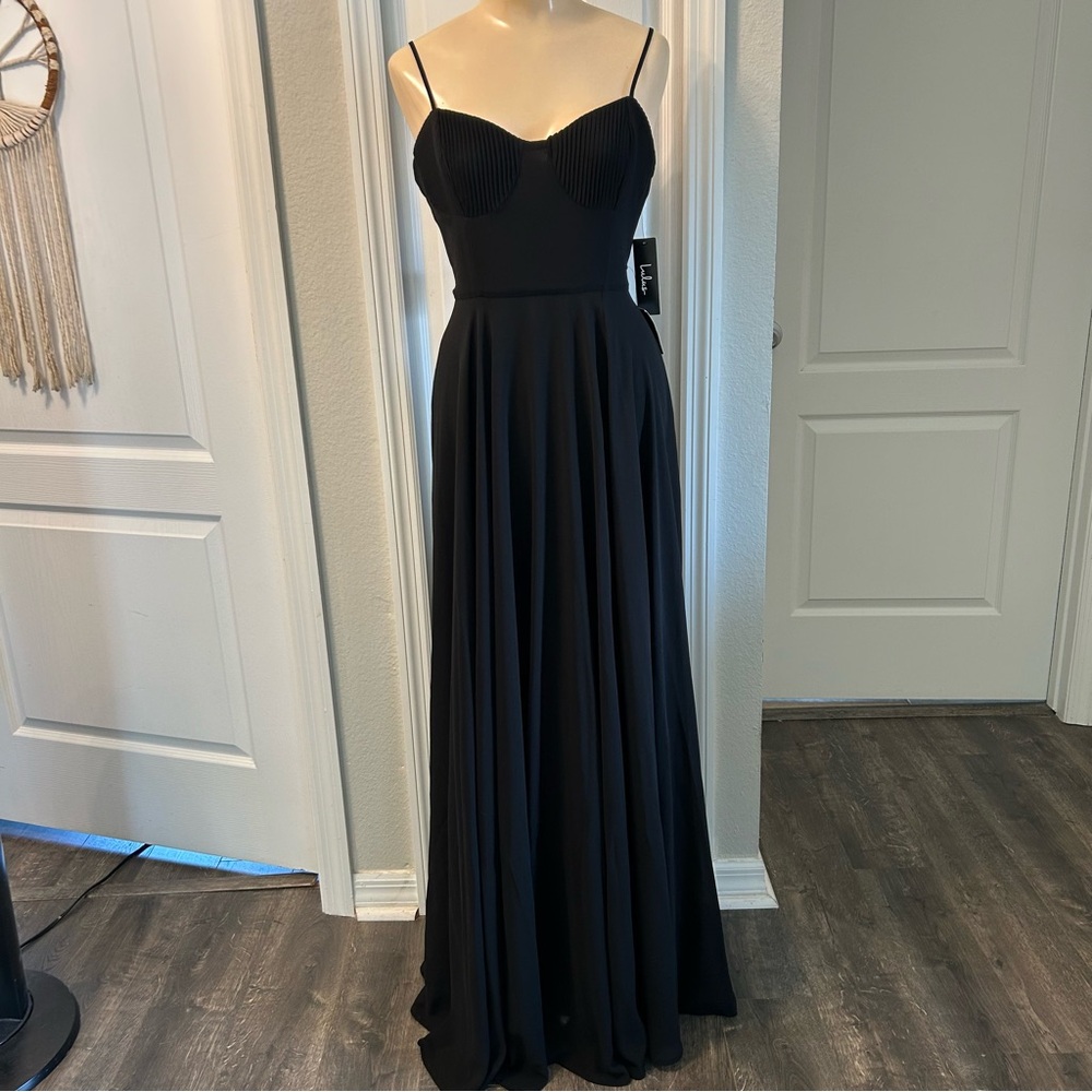 NWT Lulus Black Corset Style Maxi/Formal Dress